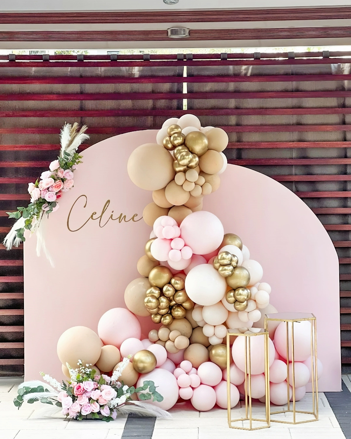 baby shower deko ideen moderne partydeko in rosa und gold babyshowermiami