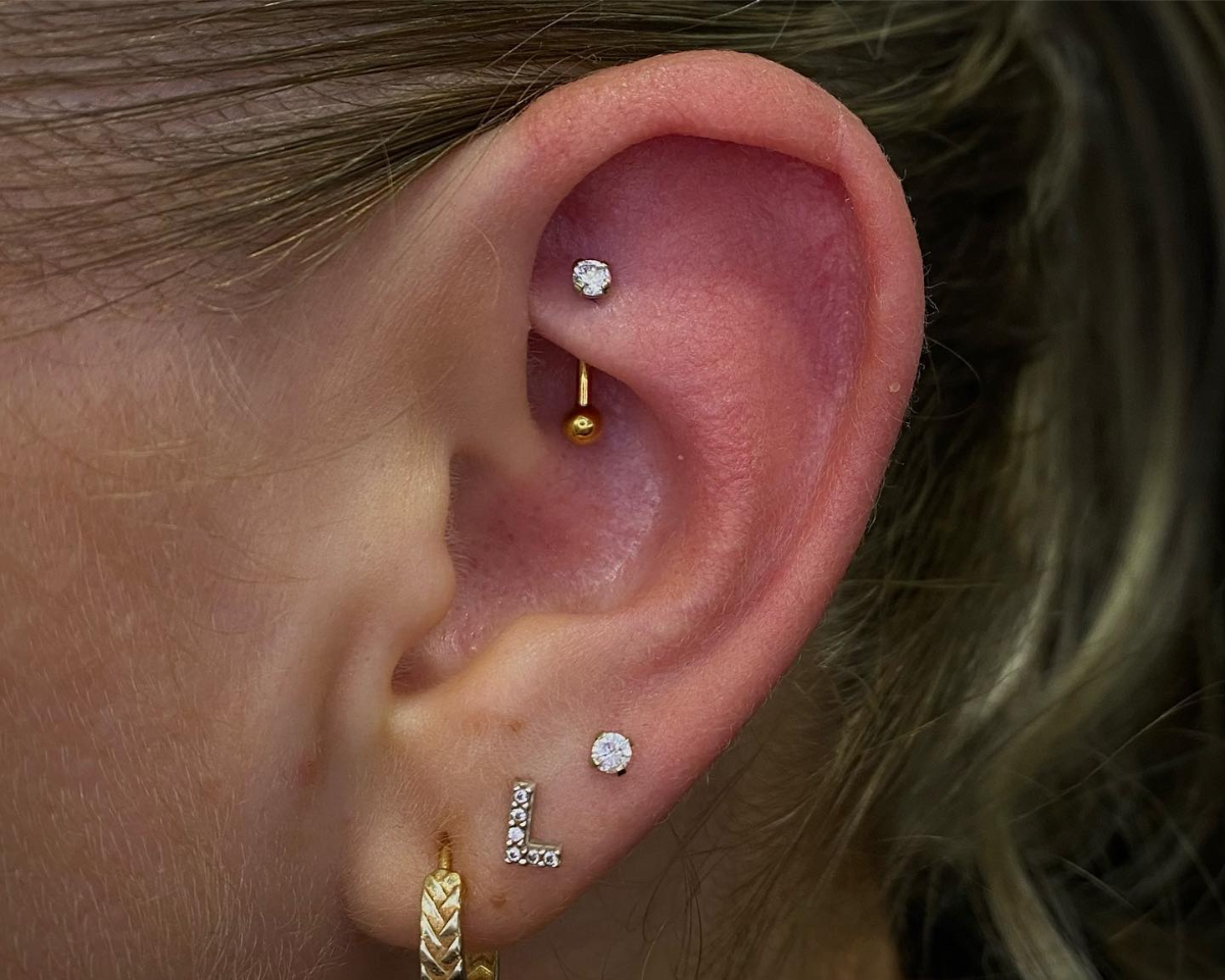 elegante piercings mit diamanten