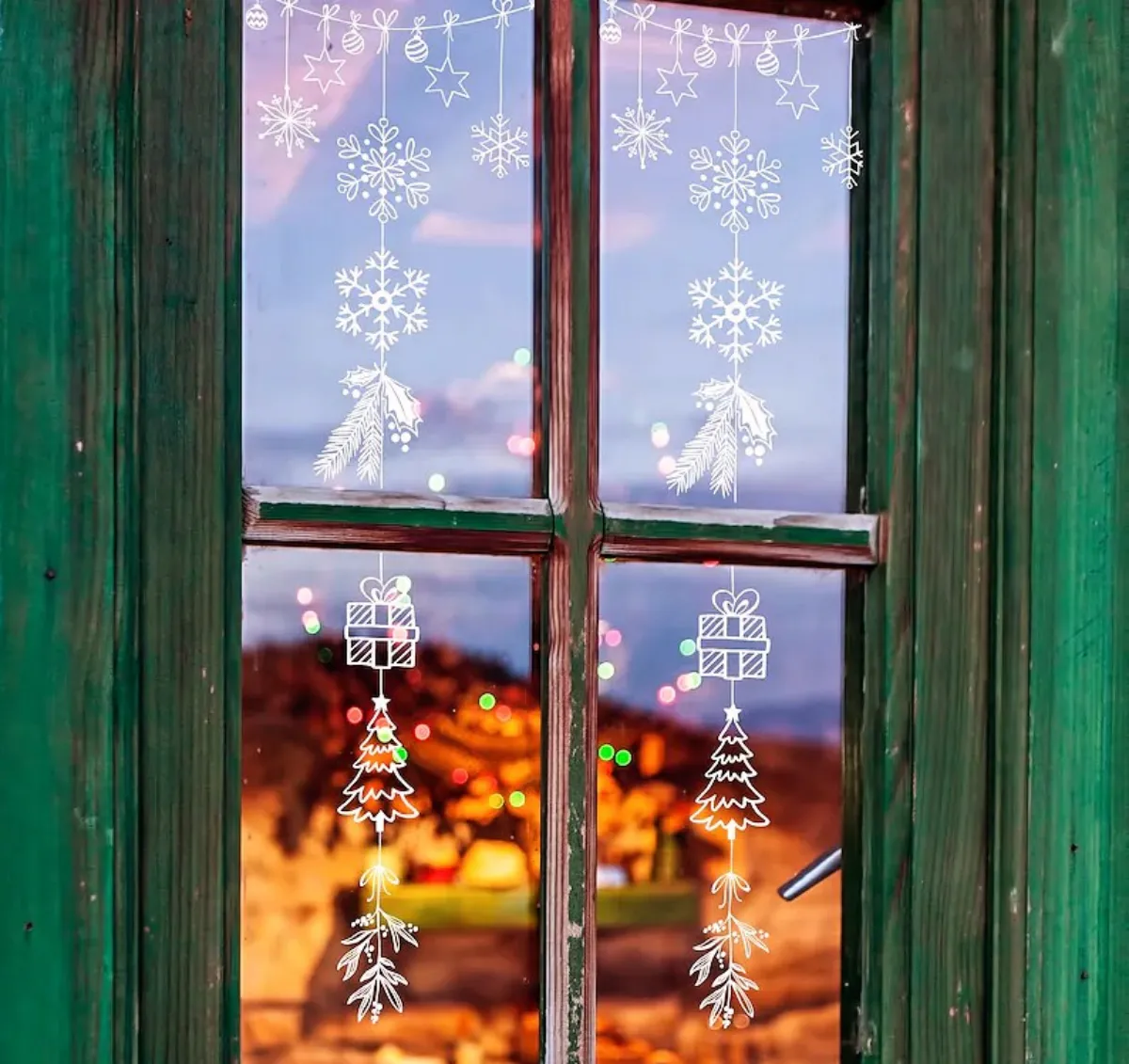 fensterdeko weihnachten weihnachtsmotive mit kreidemarker