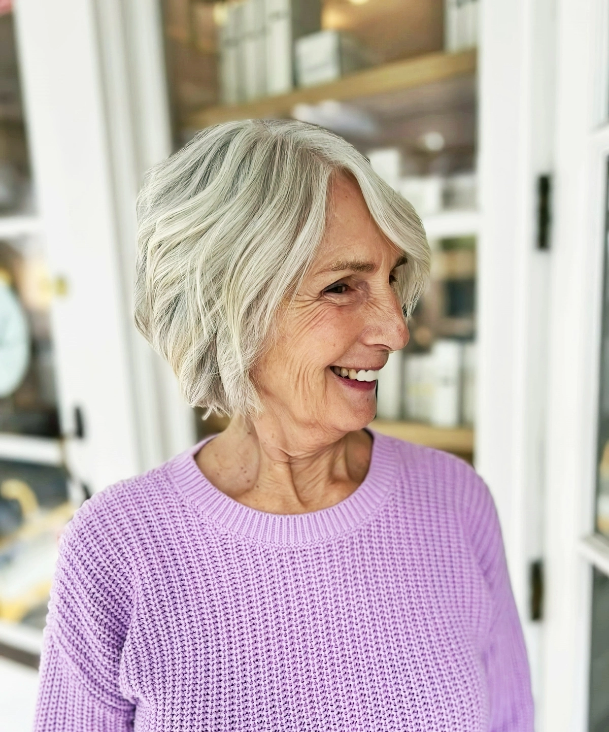 frisuren fuer lange gesichtern ab 60 a linien bob graue haare 