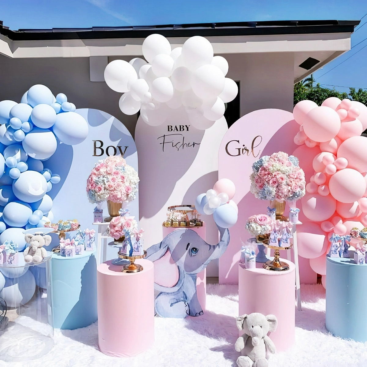 gender reveal party deko boy or girl partydeko in rosa und pink babyshowerceleb