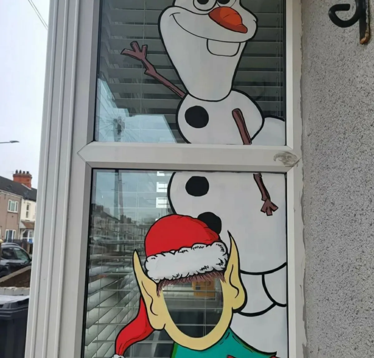 weihnachtsdeko mit acrylfarben olaf und elf