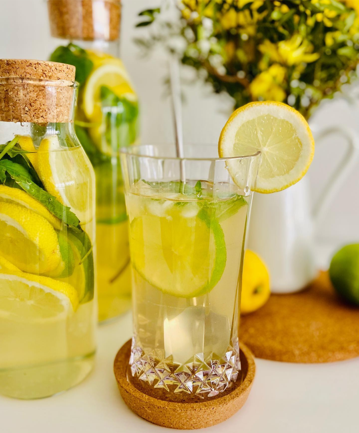 detox wasser mit zitrone und limette