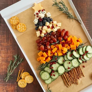 fingerfood für weihnachten als weihnachtsbaum aus lebensmitteln