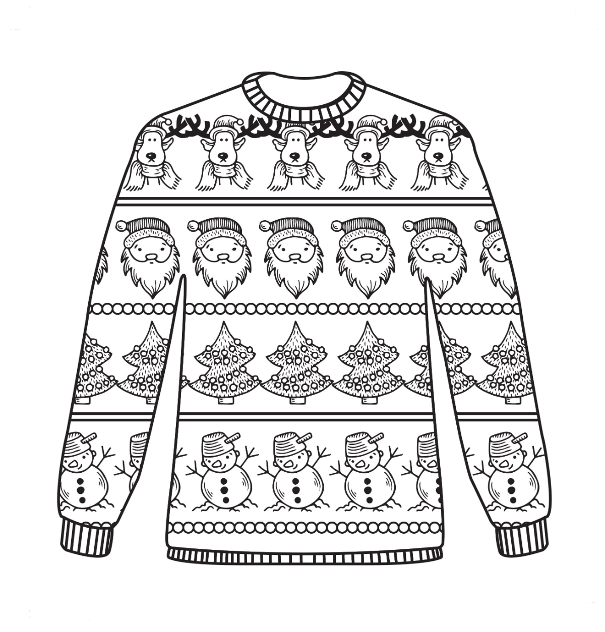 weihnachts ausmalbilder pullover