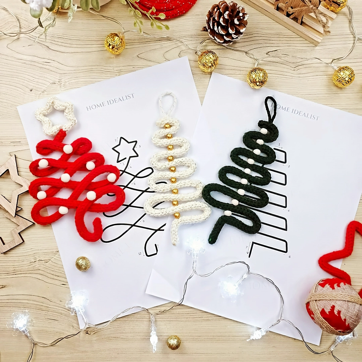 kleine weihnachtsgeschenke diy weihnachtsschmuck aus garn homeidealist