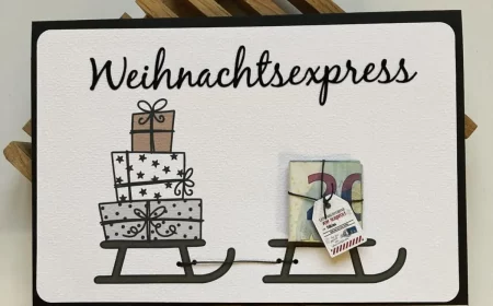 weihnachten geldgeschenk idee weihanchtskarte schlitten