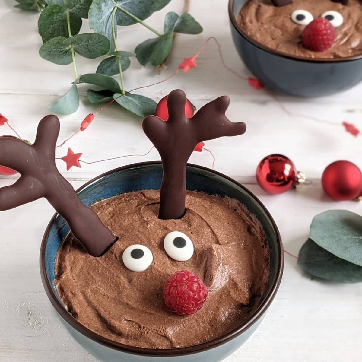 weihnachtliche desserts rentier aus schokolade