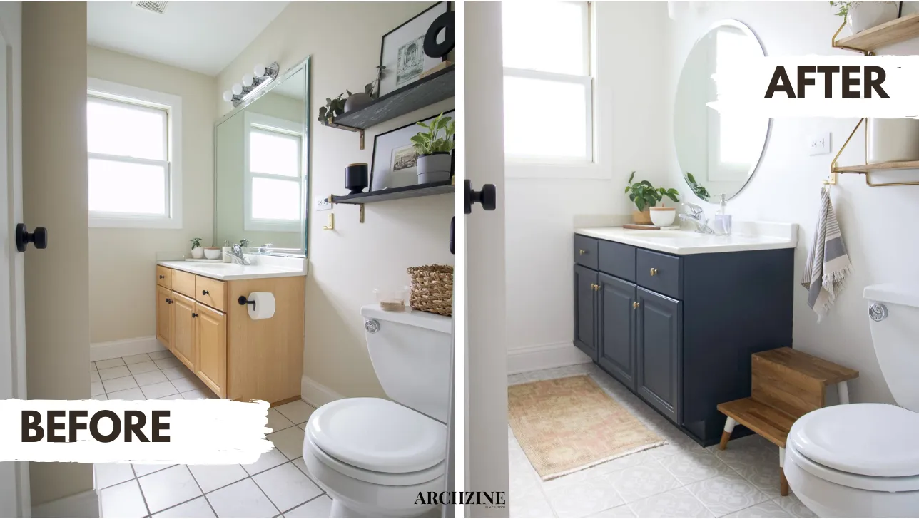 fliesen streichen vorher nachher im bad