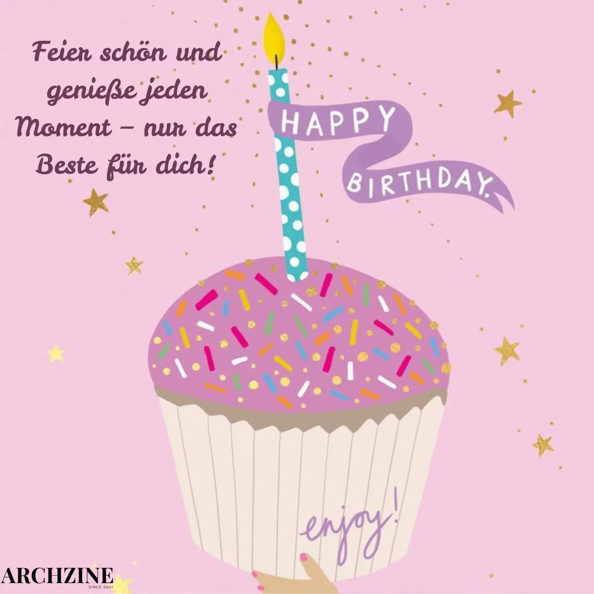 geburtstagskarte mit spruch cupcake mit kerze