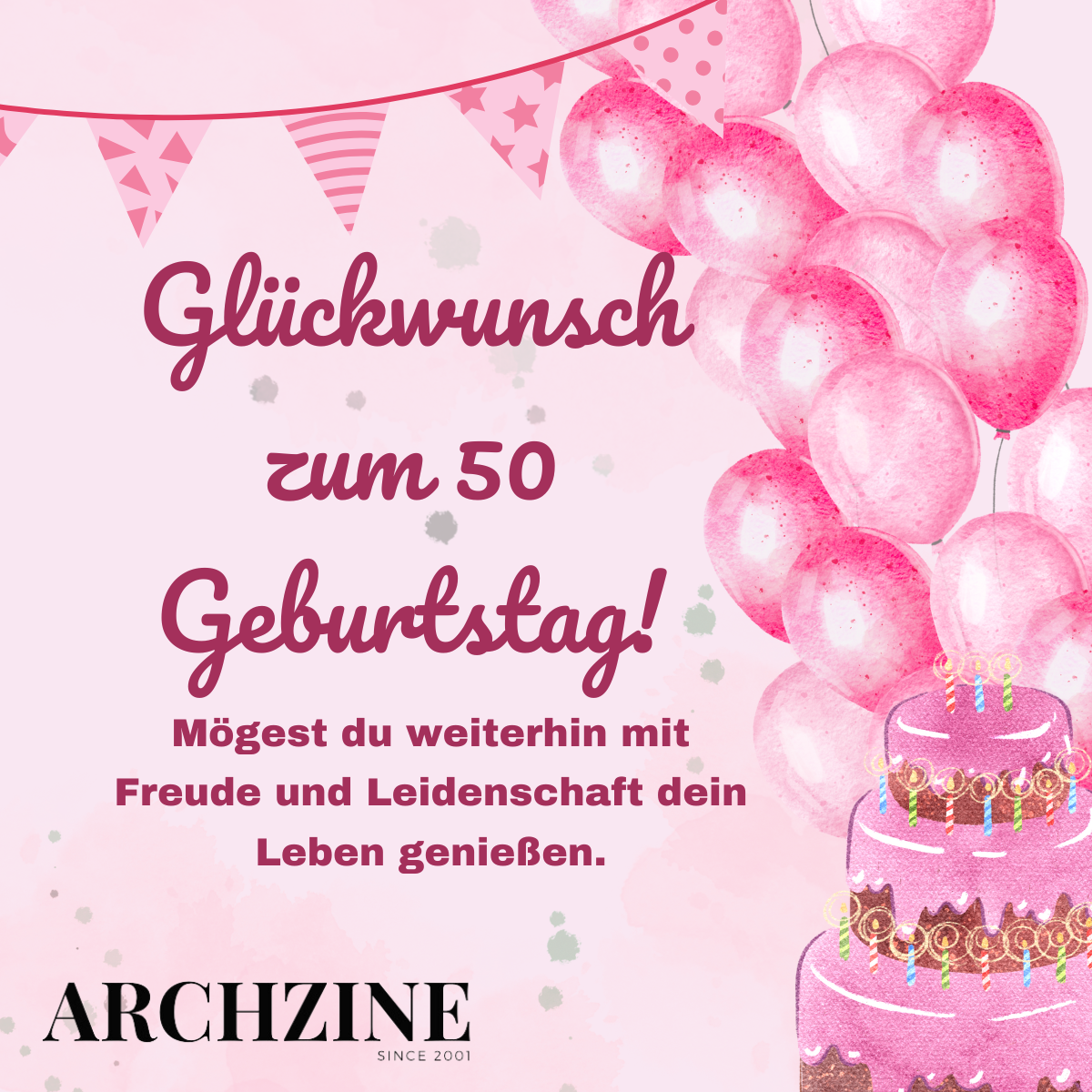 glückwunsch zum 50 geburtstag geburtstagskarte