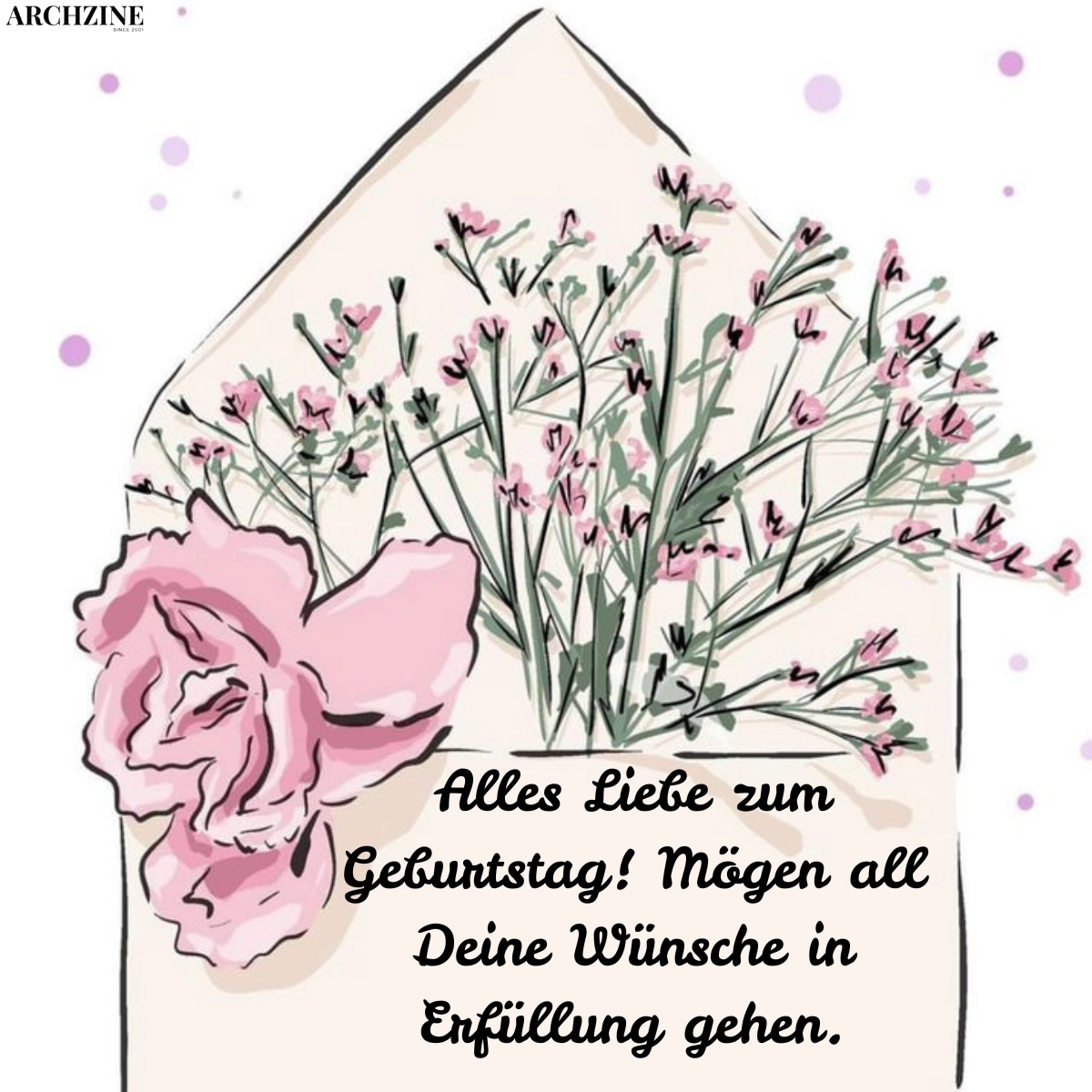 originelle geburtstagswünsche frau brief mit blumen