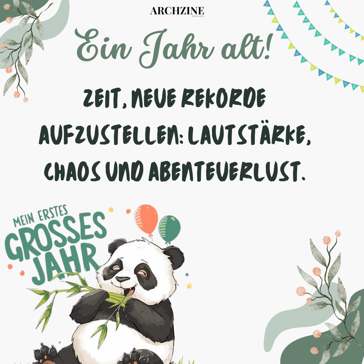 spruch 1. geburtstag panda