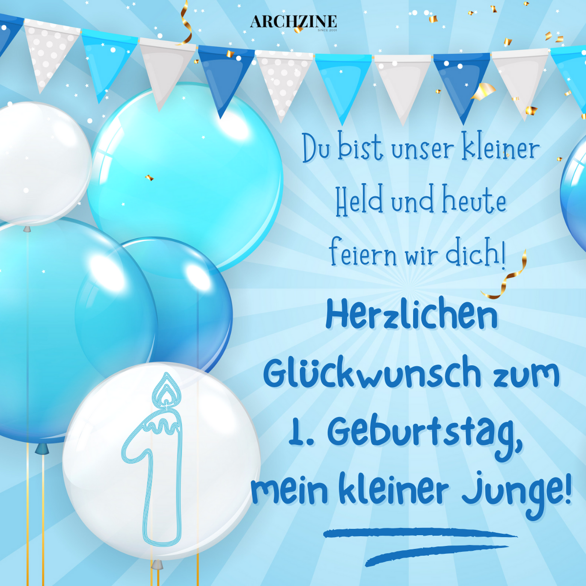 spruch zum 1. geburtstag junge