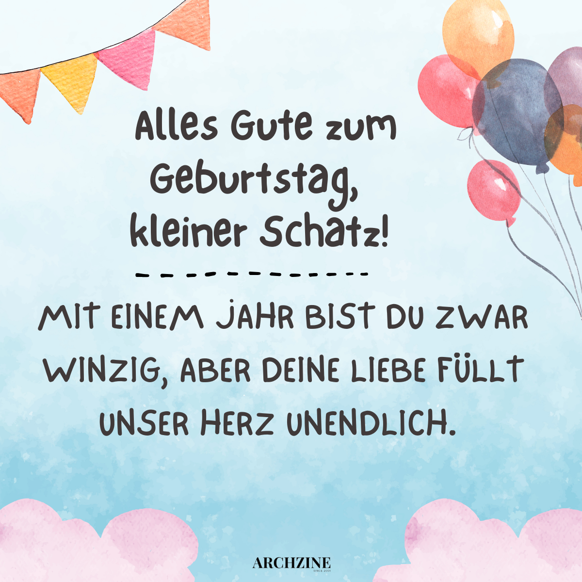 sprüche zum 1 geburtstag minimalistisch