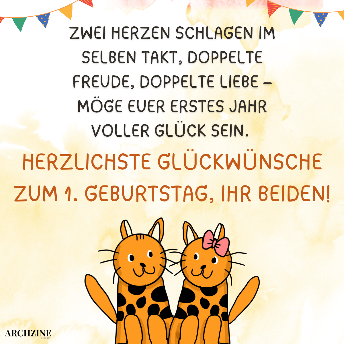 sprüche zum 1 geburtstag von zwillinge