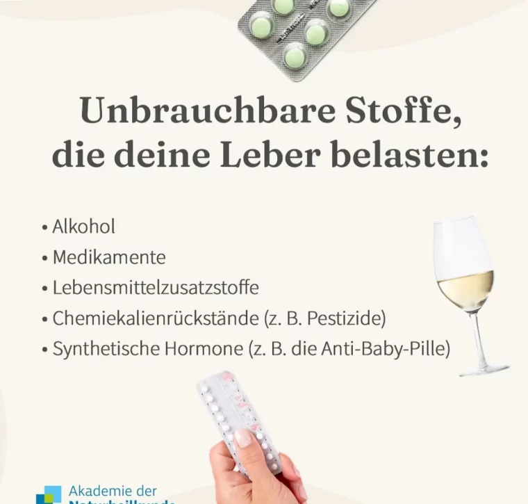 unbrauchbare stoffe die leber belasten