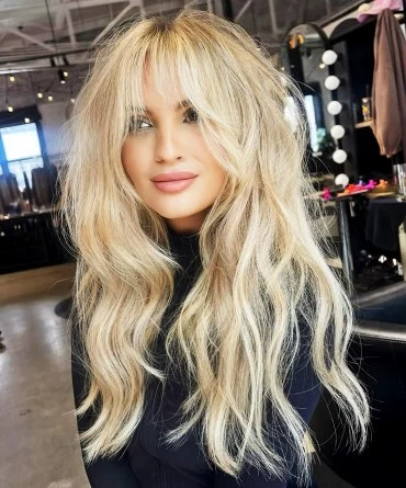 frisuren feines haar lange blonde haare mit pony 2025 haartrends sarahmgdoeshair