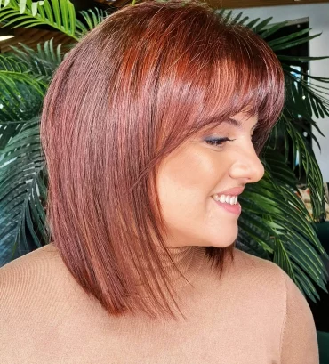 rot braune haare ideen ab 50 schulterlange mit pony verjuengend manubelacabeleireiros