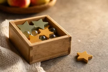 Kleine Belohnungsbox mit Sternen als Motivation für den Haushaltsplan