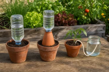 Drei Bewässerungsmethoden im Vergleich: PET-Flasche, Tonkegel und Baumwolldocht