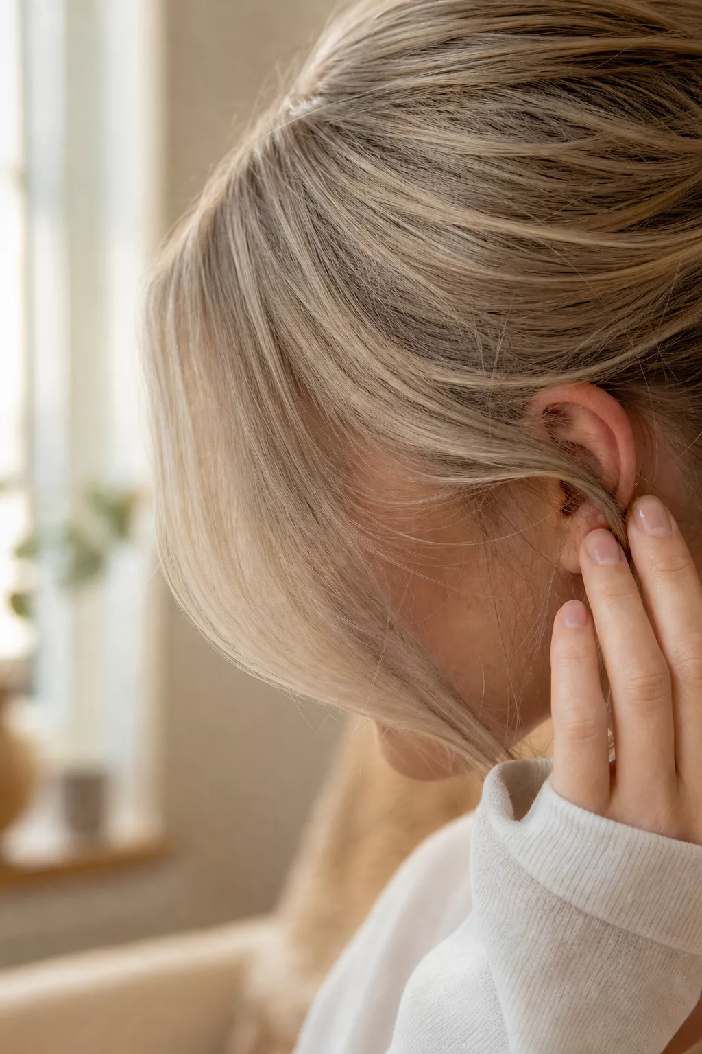 Curtain Bangs am gestuften Bob im Nahprofil