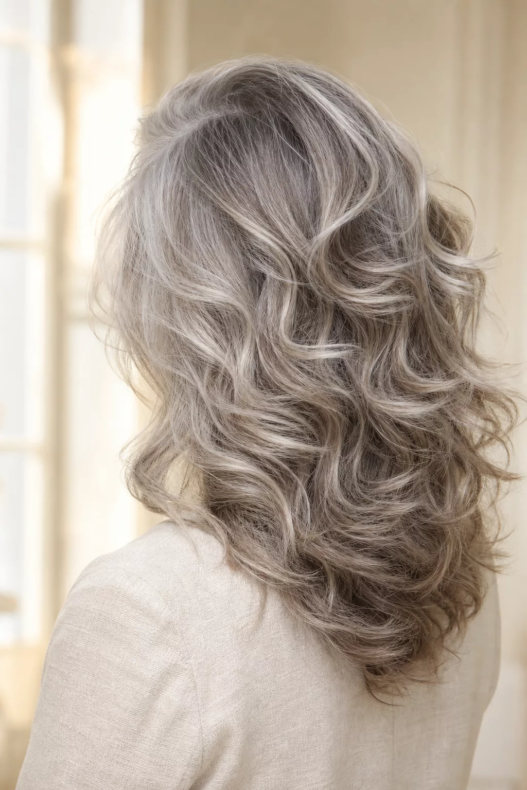 Feathered Cut für lockiges, welliges Haar mit Seitenscheitel
