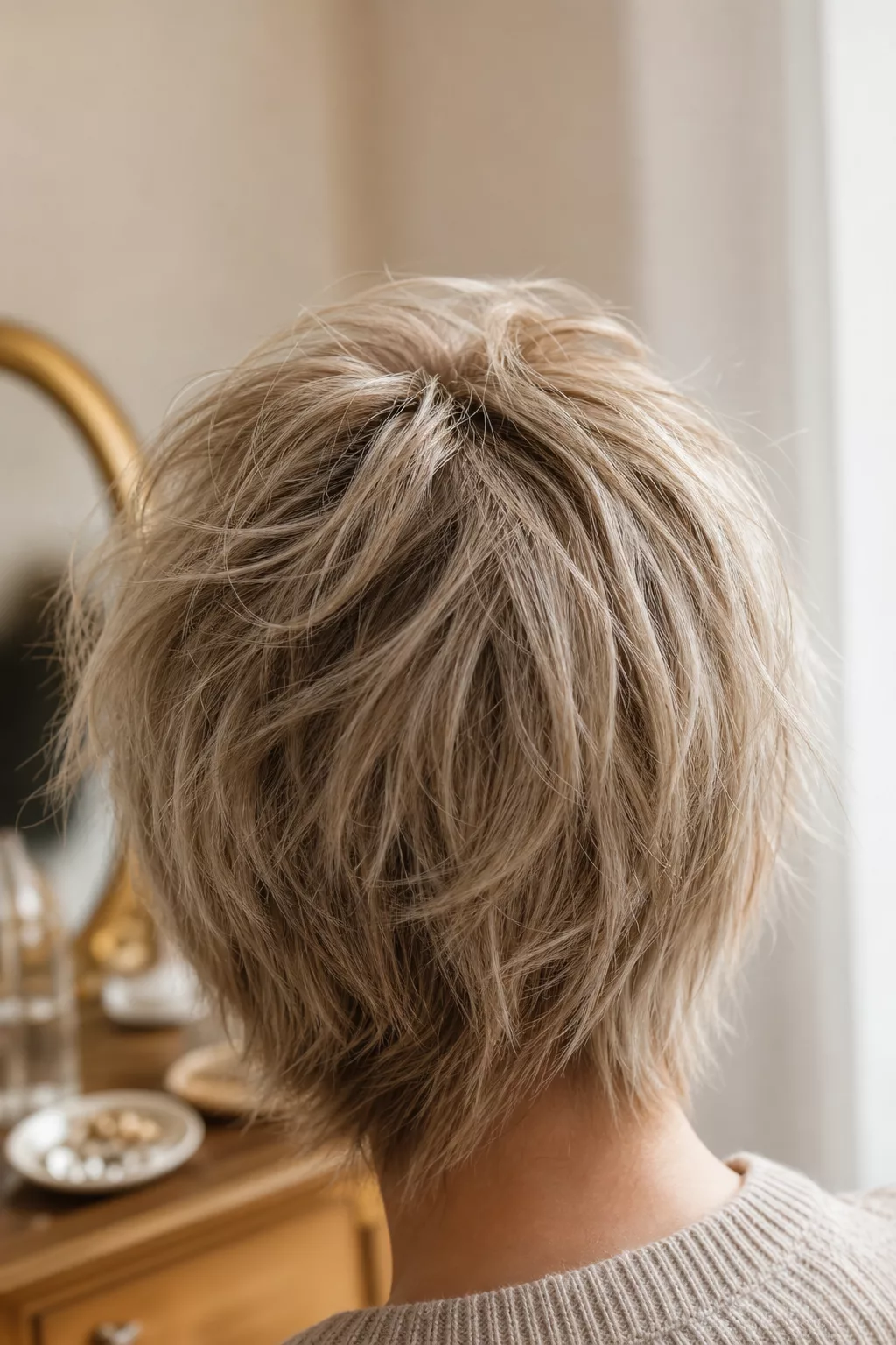 Fransig gestufter Bob mit Volumen für feines Haar.