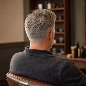 Frisuren ab 50: Textured Crop kaschiert schütteres Deckhaar von hinten