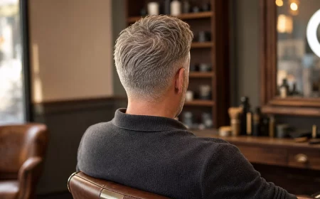 Frisuren ab 50: Textured Crop kaschiert schütteres Deckhaar von hinten