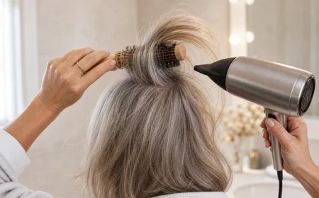 Peppige Frisuren für Frauen ab 60 – Volumen am Oberkopf föhnen