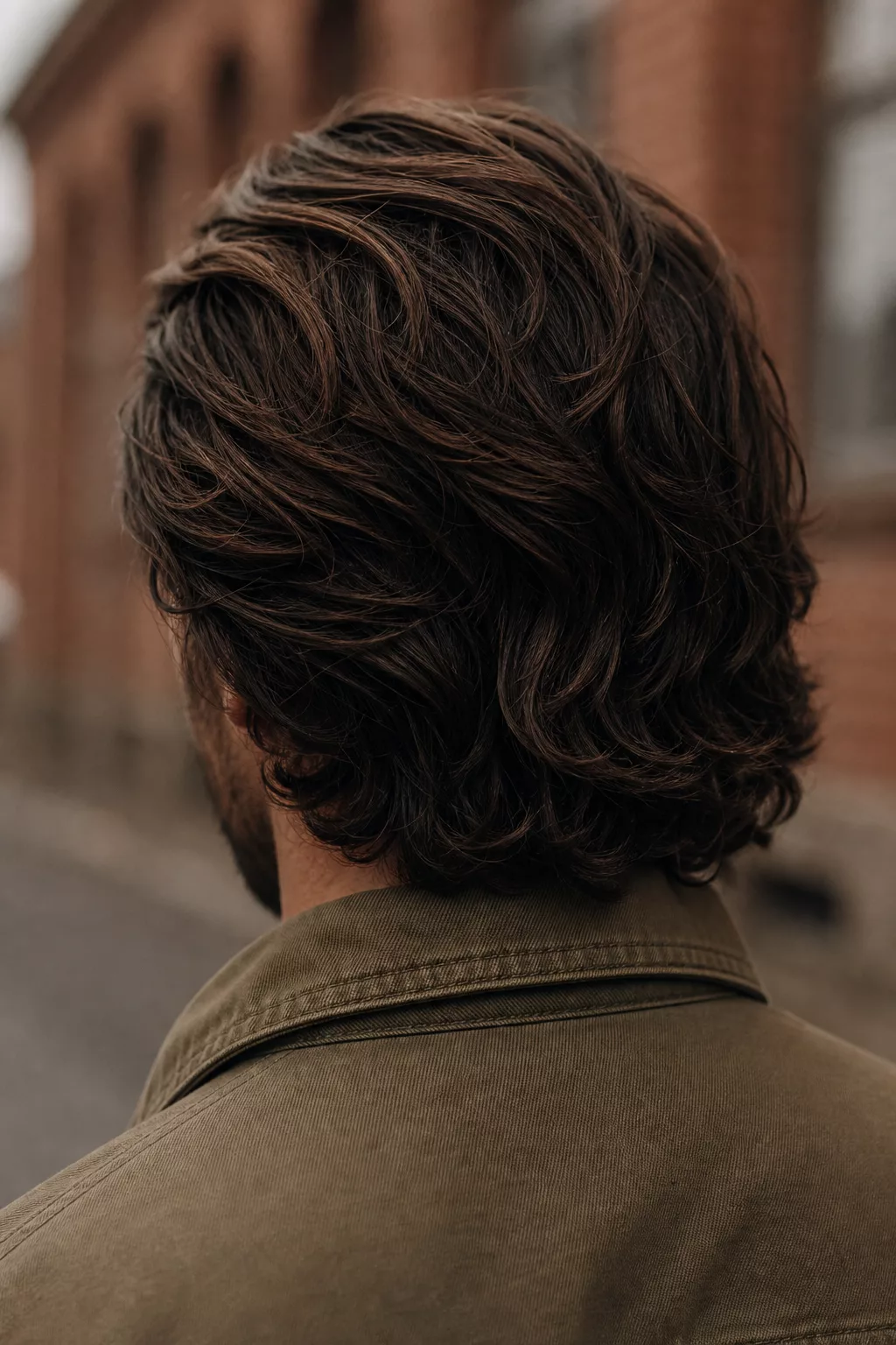 Bro Flow: nackenlanges, lässig zurückgekämmtes mittellanges Deckhaar