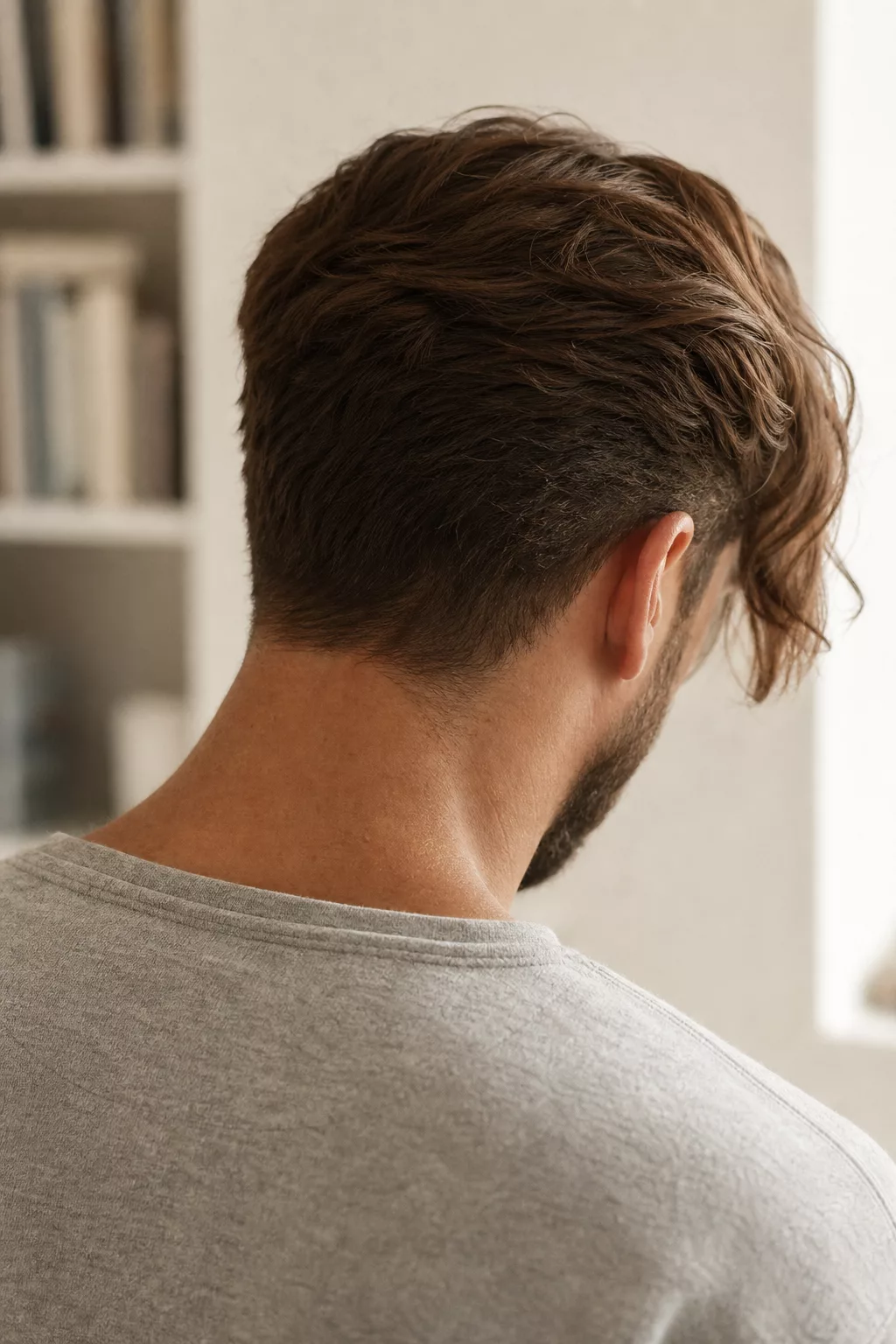 Übergangsschnitt mit längerem Deckhaar und kurzen Seiten