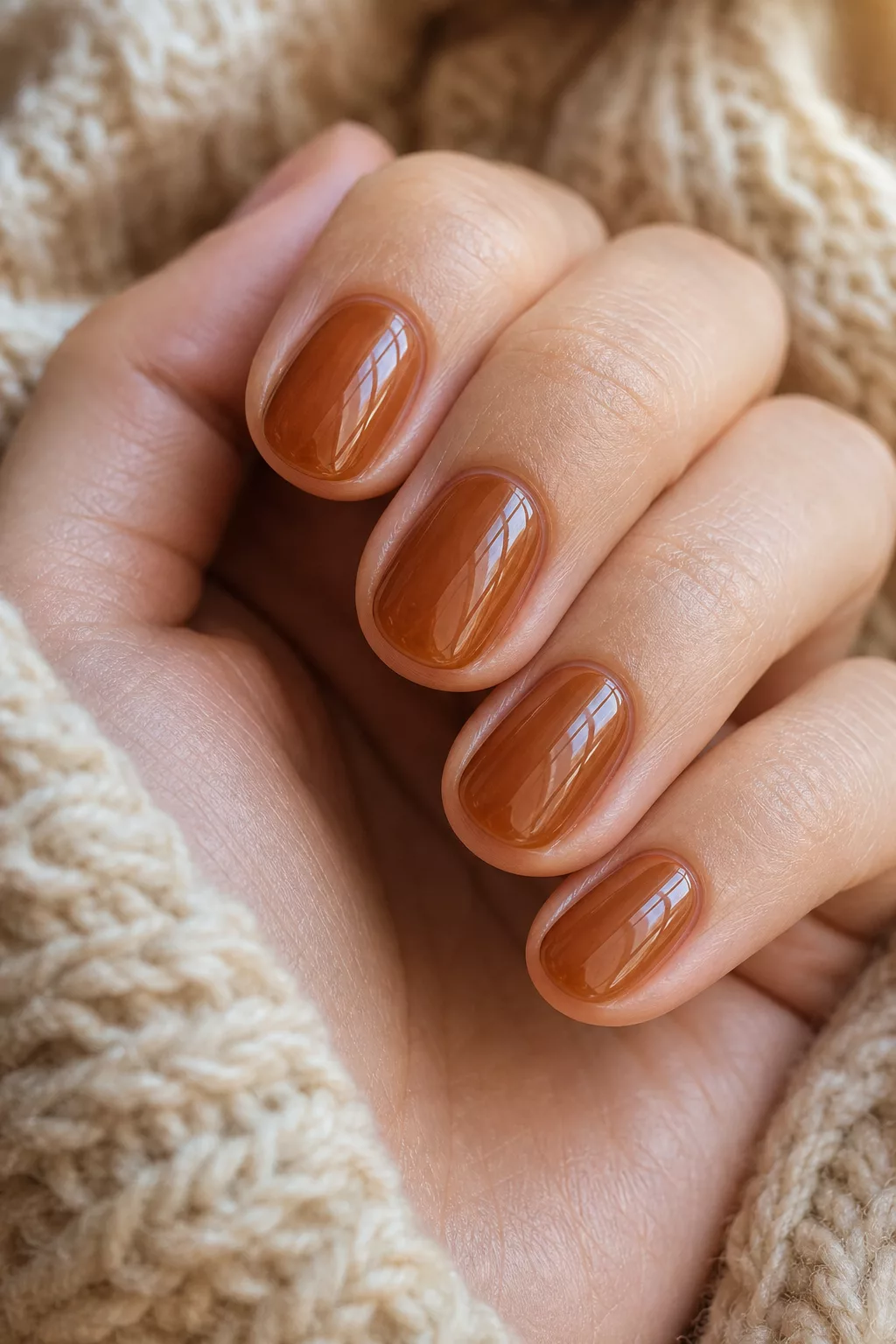 Transparente Caramel-Jelly-Gelnägel mit warmem 3D-Glanzeffekt