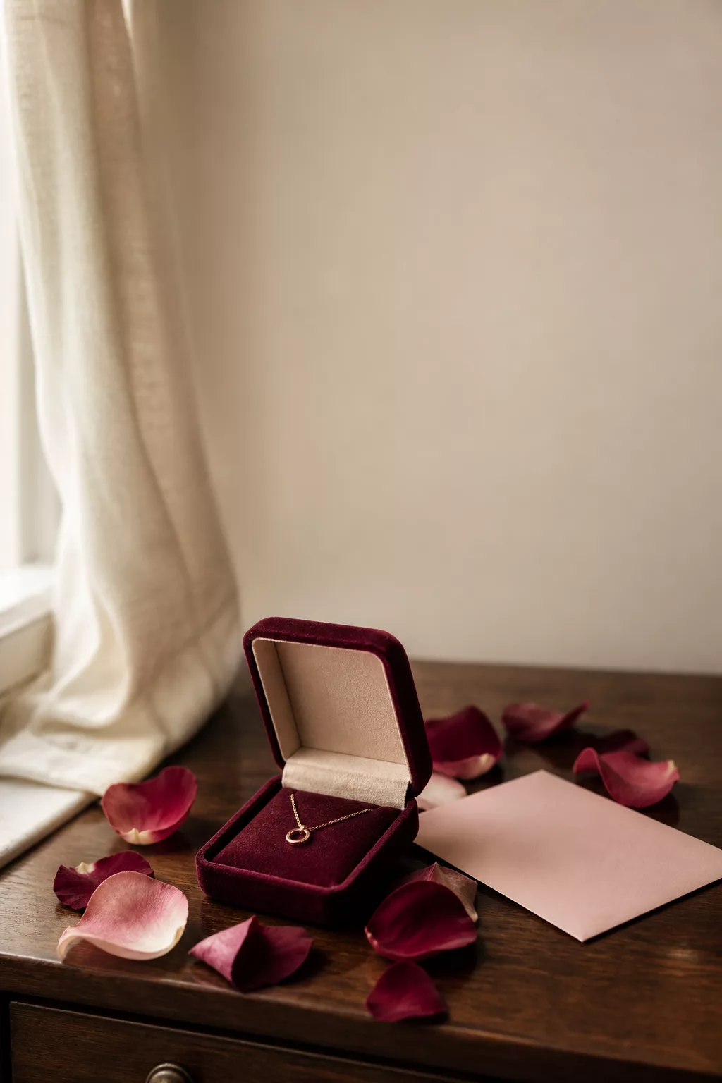 Kleine Geschenkbox mit Blumen als Detail zum Jahrestag