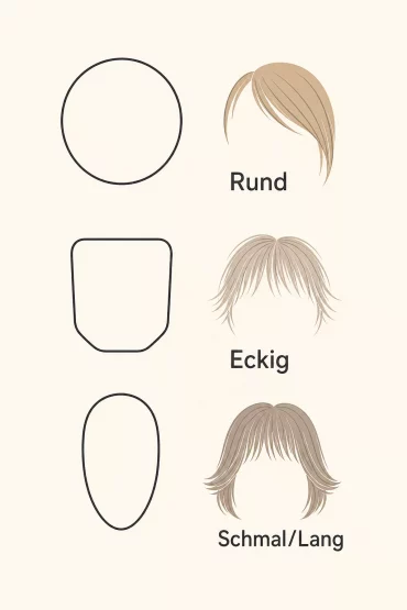 Gesichtsform und passender Pony-Typ als Übersicht