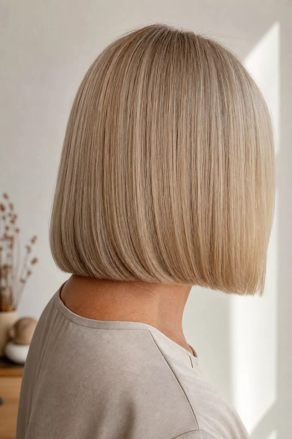 Glatter Lob mit klarer Linie: Frisuren halblang gestuft ab 60