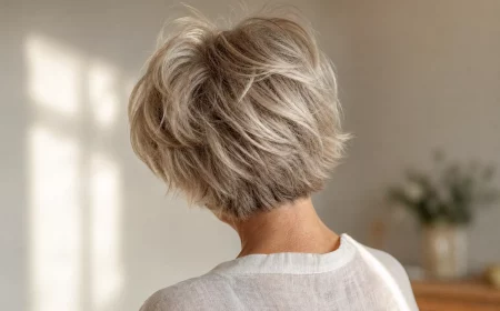 Pflegeleichte Kurzhaarfrisuren ab 50: texturierter Kurzhaarschnitt mit natürlicher Bewegung