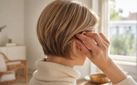 Moderne Kurzhaarfrisur für Frauen von 20 bis 60 im Seitenprofil