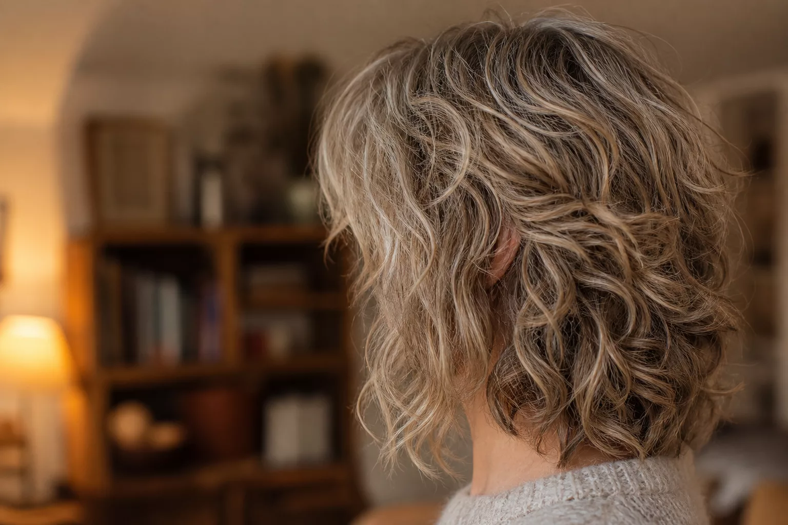 Schulterlanger Shag-Cut mit zerzausten Stufen im Profil