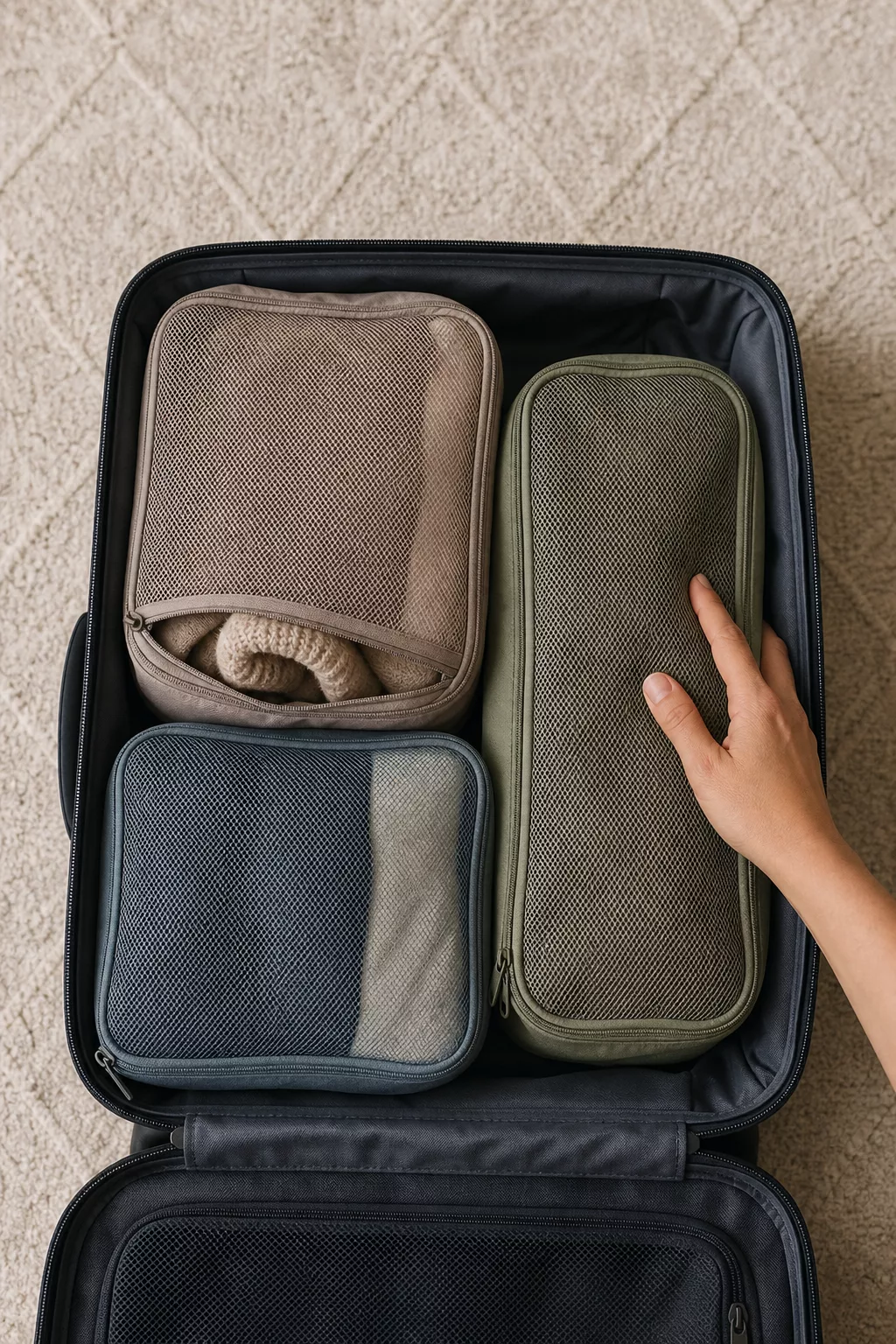Packwürfel sorgen für Ordnung im Handgepäck-Koffer