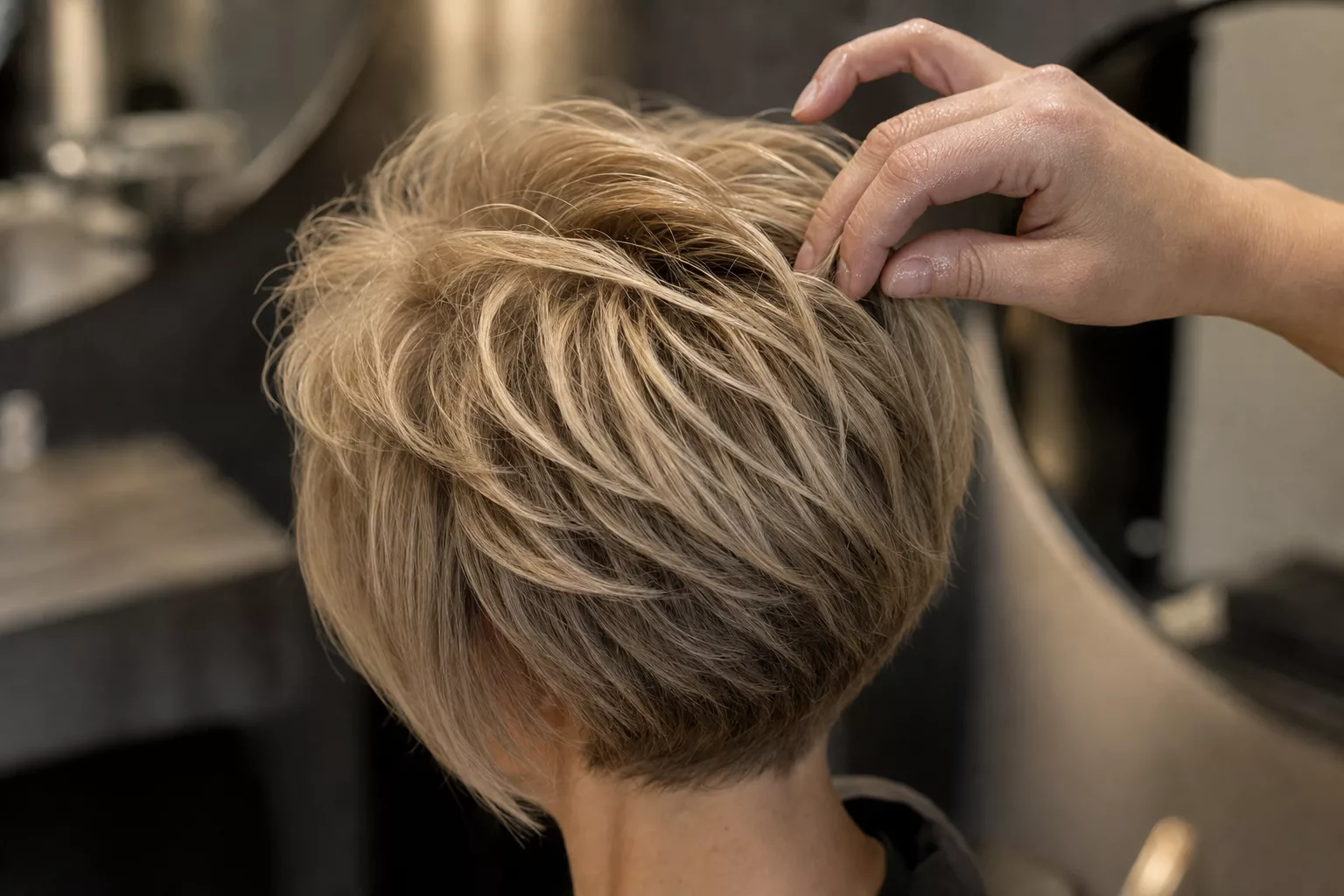 Pixie-Bob mit gestuftem Deckhaar wird mit Haarpaste in Form gebracht