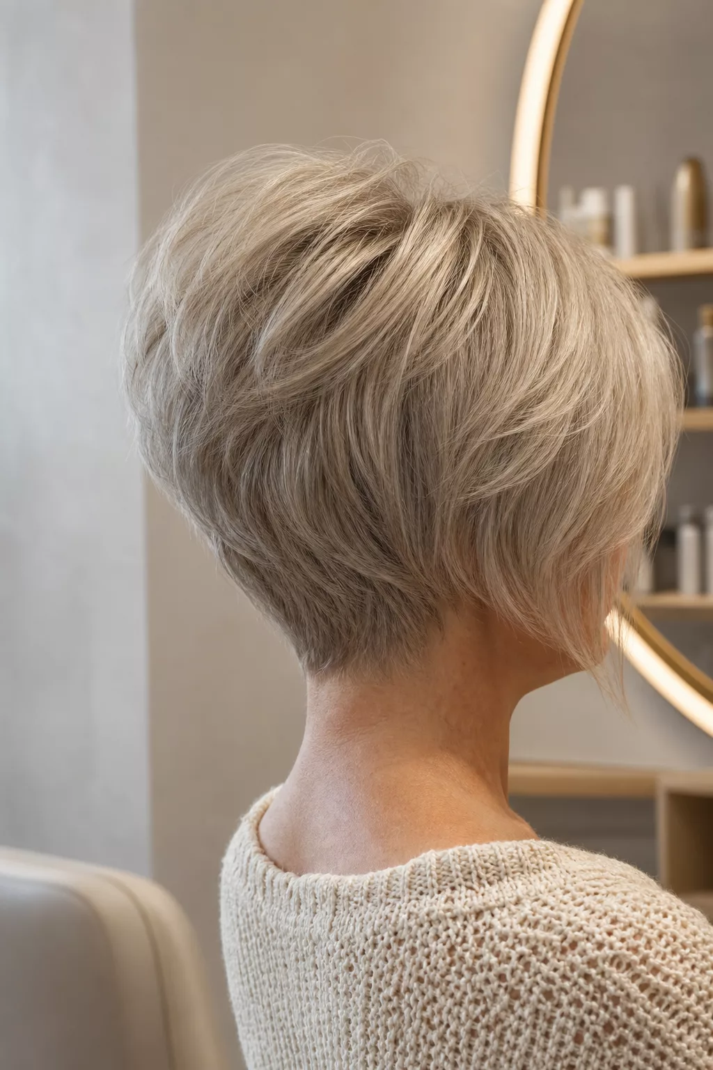 Pixie Cut mit Volumen am Ansatz und Seitenscheitel