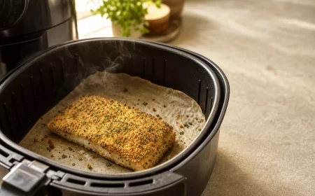 Knusprig gebackenes Schlemmerfilet aus dem Airfryer mit Kräuterkruste