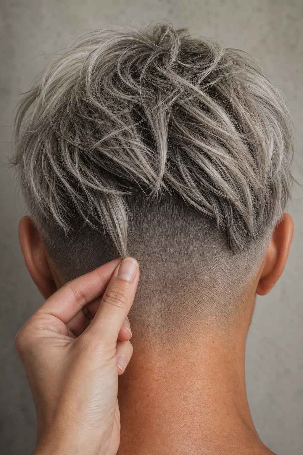 Shaggy Pixie mit Undercut am Nacken in Silbergrau