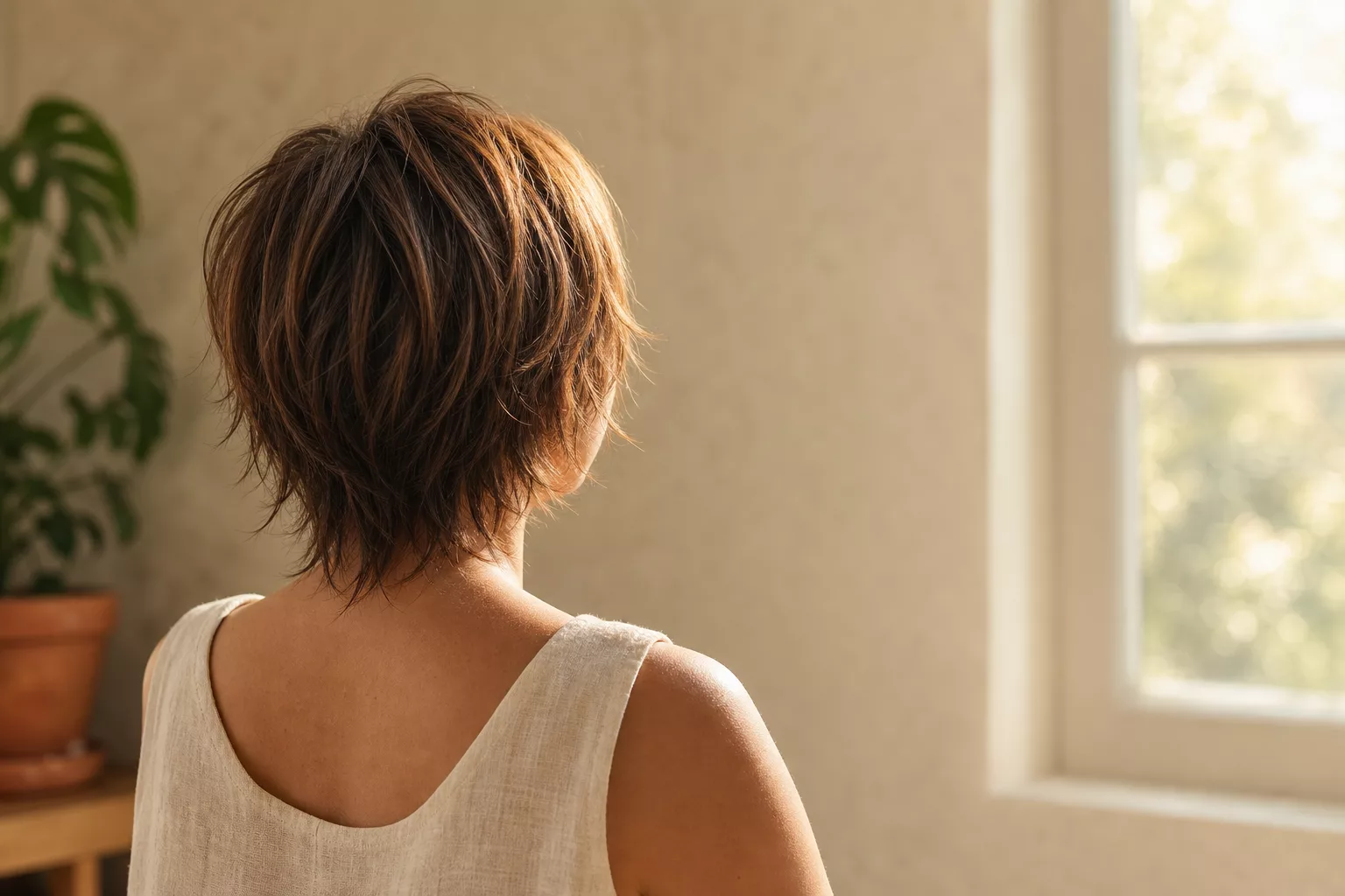 Shixie Cut Silhouette von hinten im Sommerlicht