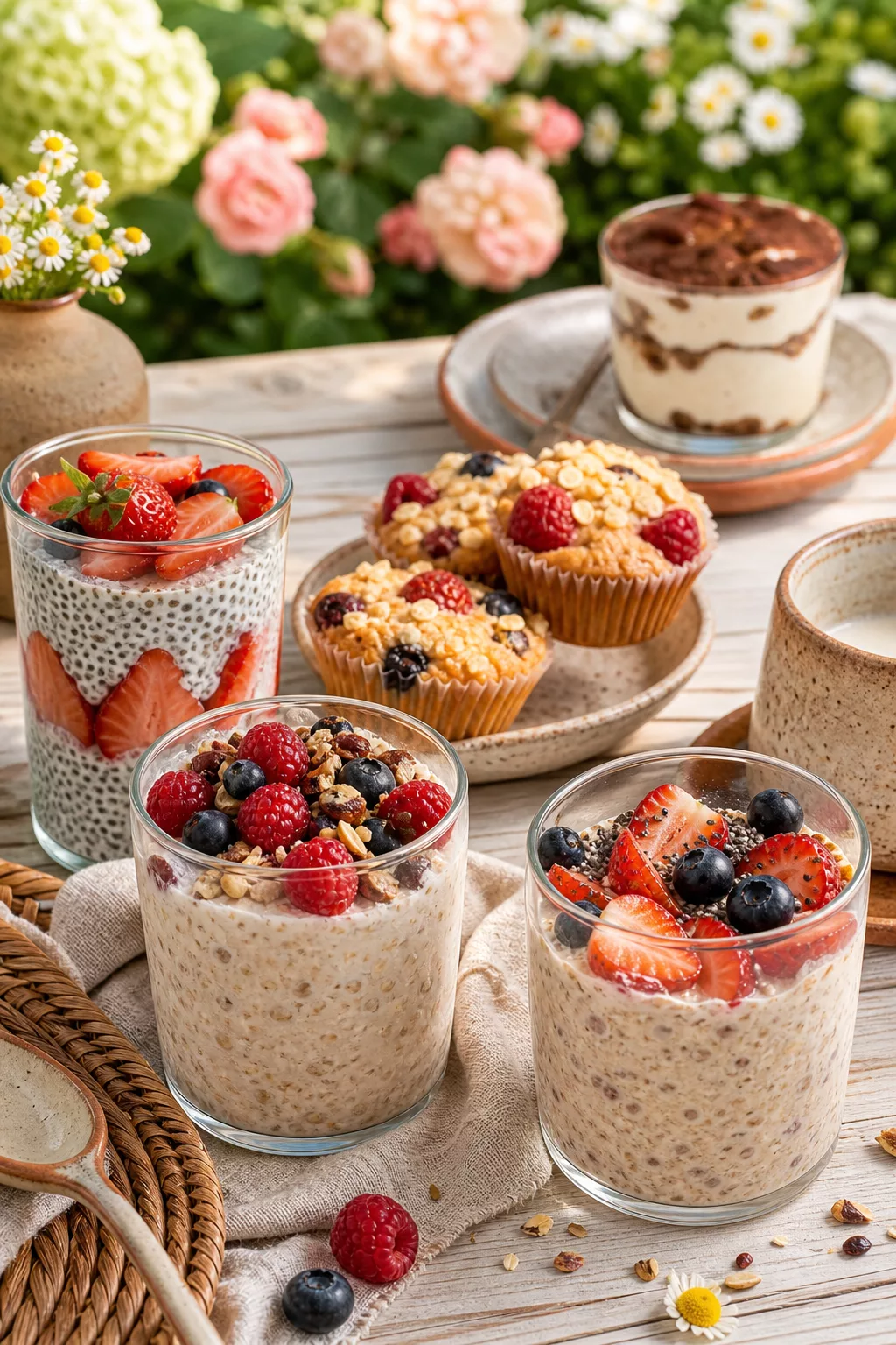 Overnight Oats und Beeren-Muffins als süßer Abschluss vom Sommerbrunch