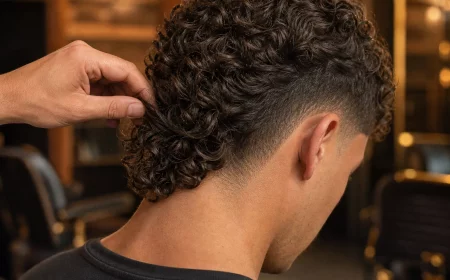 Taper Mullet Locken: kurze Seiten treffen auf langen lockigen Nacken