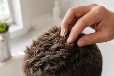 Hand formt strukturierten Haarschopf mit Stylingpaste
