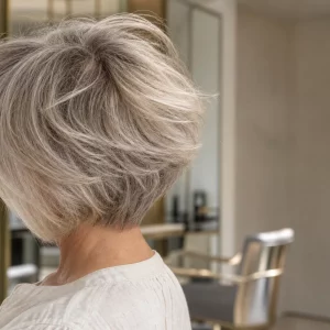 Volumenschnitt für feines Haar ab 60 mit sichtbarem Schwung am Ansatz